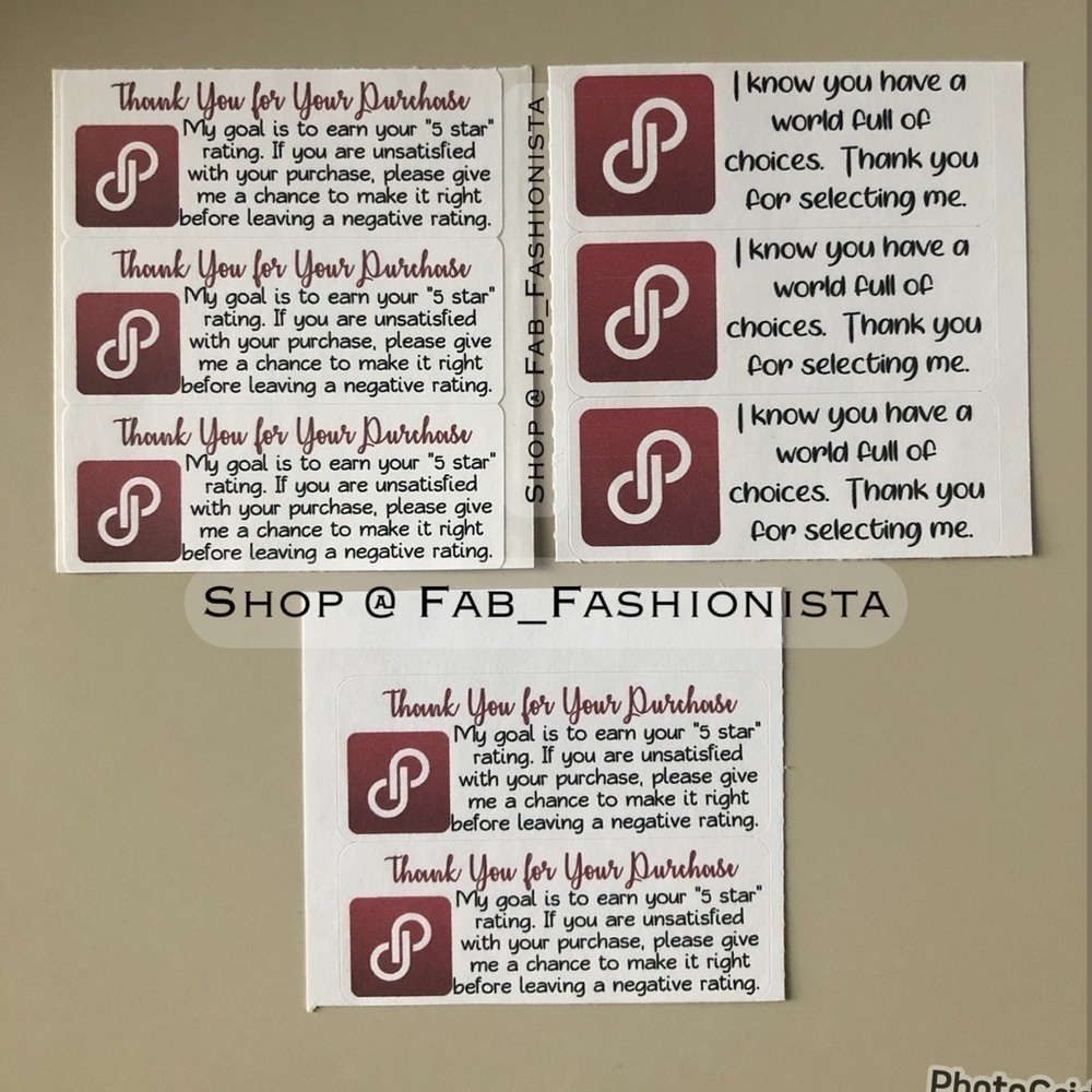 Seller stickers